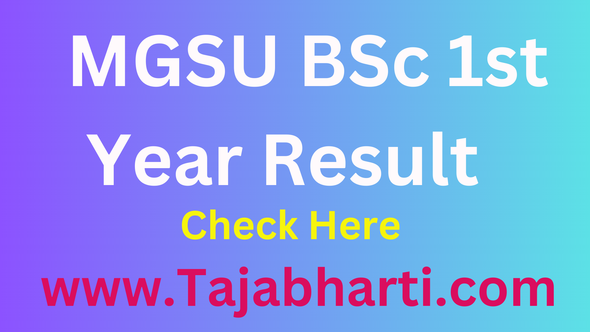 MGSU BSc 1st Sem Result 2024 Roll Name Wise