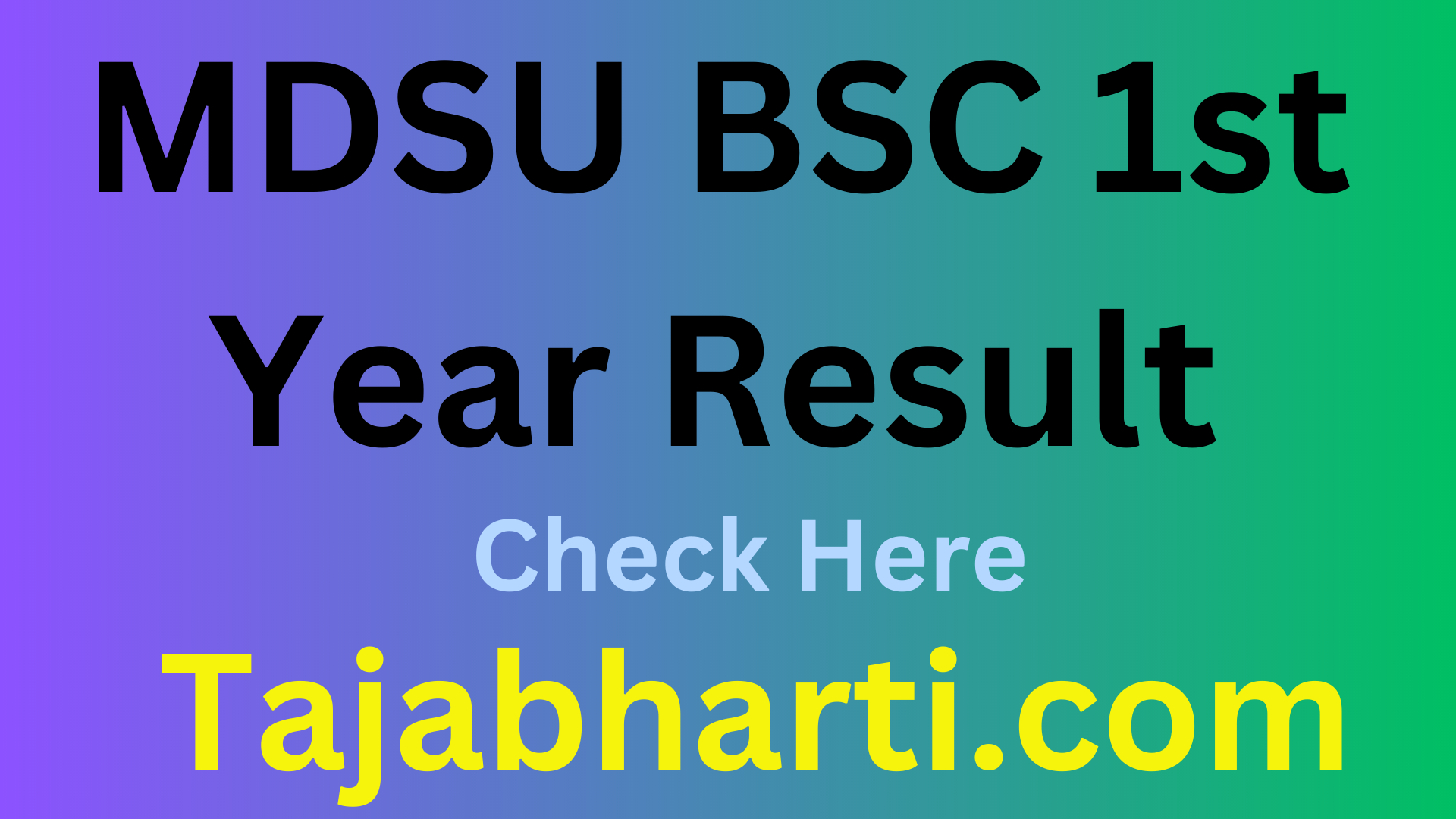 MDSU BSc 1st Year Result 2024 Name Wise BSc 1st Semester Result