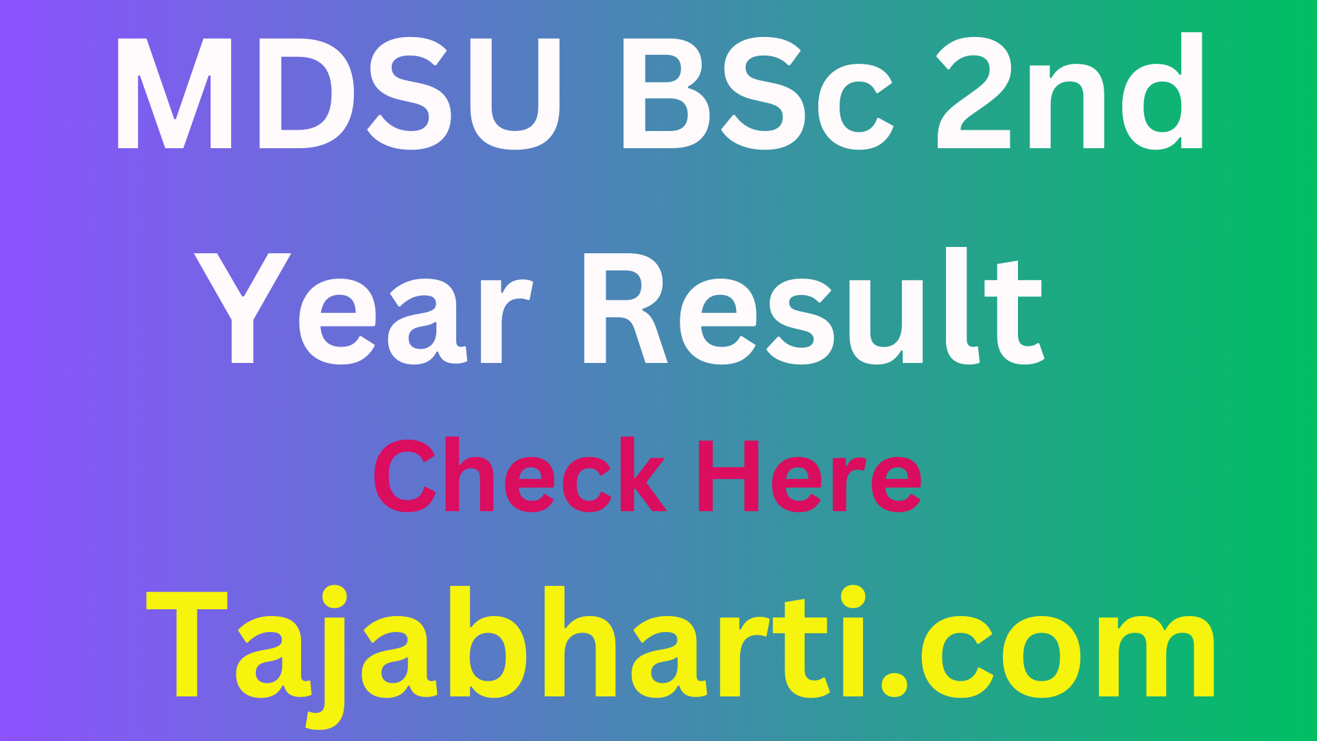 MDSU BSc 2nd Year Result 2024 Name Wise Link Regular Private