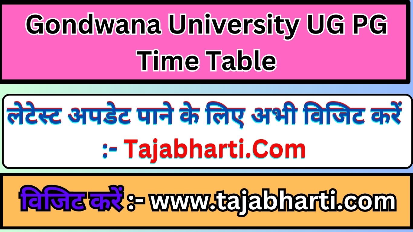 Gondwana University Time Table 2024 (Out) UG PG Exam Date