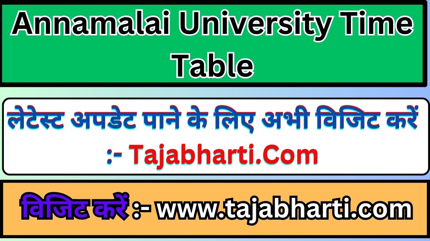 Annamalai University Time Table 2024 Ug Pg Dde Sem Exam Date 