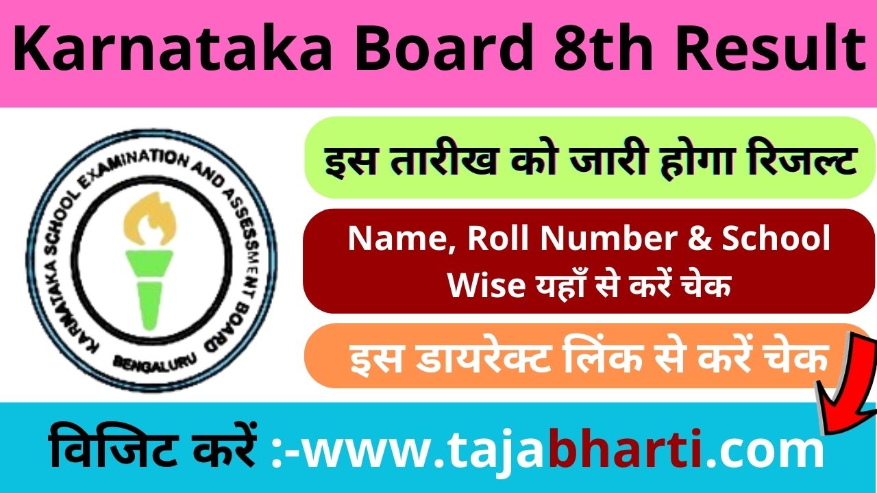 KSEAB 8th Class Result 2024 Karnataka 8th Public Exam Scorecard